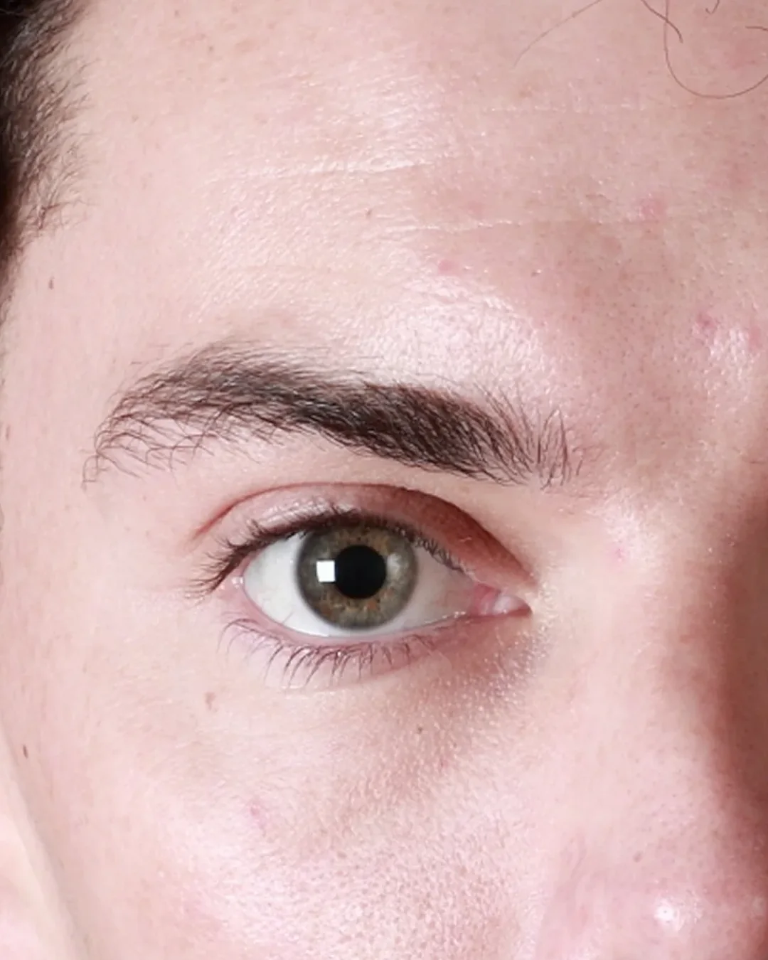 The same model&rsquo;s brow before threading