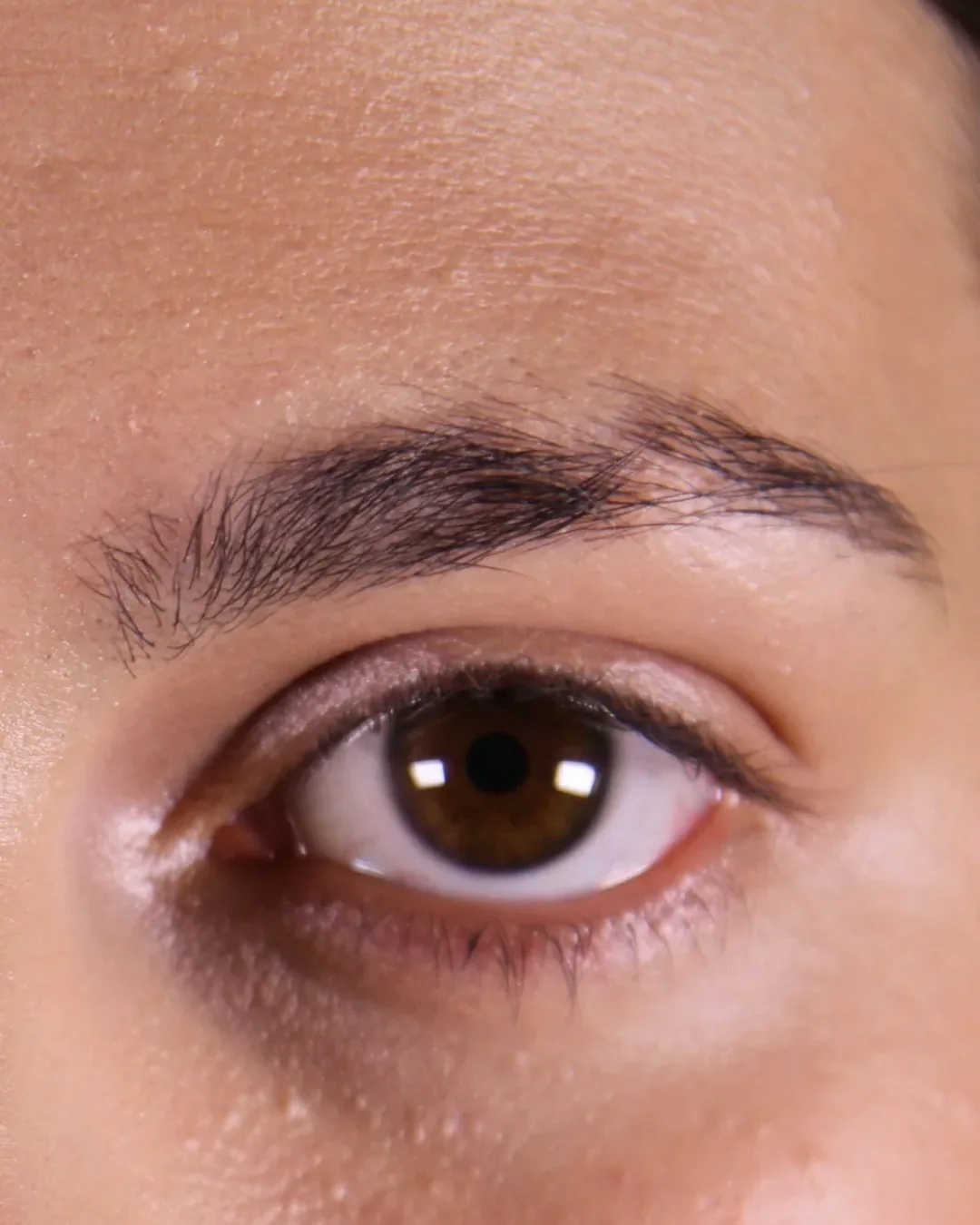 Client&rsquo;s brow, before eyebrow threading
