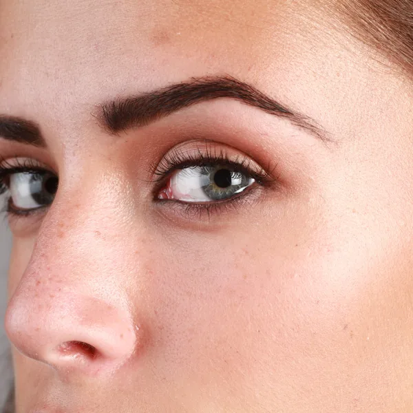 A client after an eyebrow shape and tint